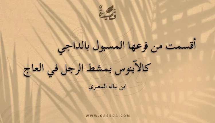 قصيدة أقسمت من فرعها المسبول بالداجي