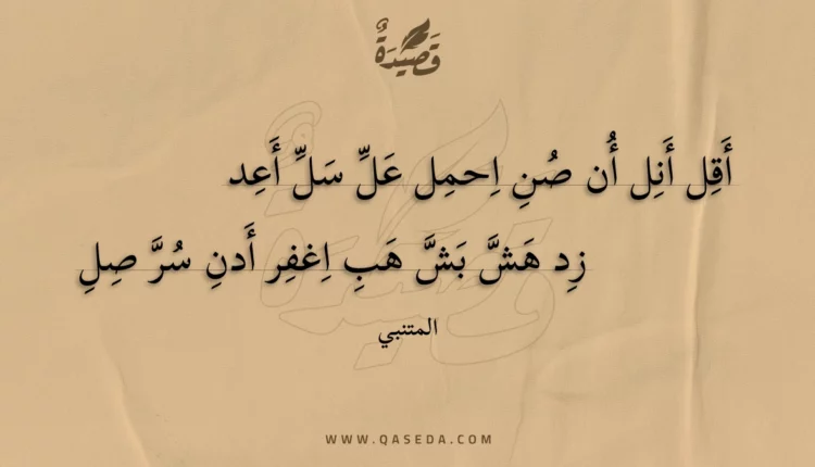 قصيدة أقل أنل أن صن احمل عل سل أعد