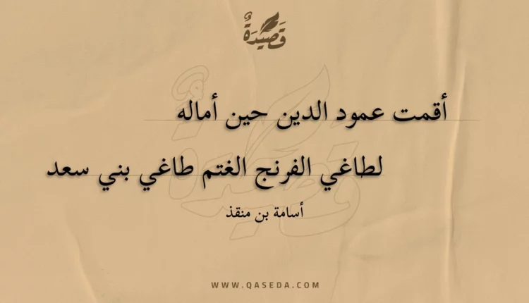 قصيدة أقمت عمود الدين حين أماله
