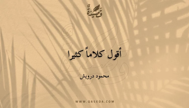 قصيدة أقول كلاماً كثيرا