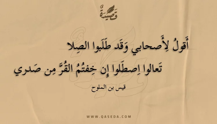 قصيدة أقول لأصحابي وقد طلبوا الصلى