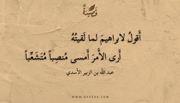قصيدة أقول لابراهيم لما لقيته