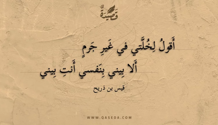 قصيدة أقول لخلتي في غير جرم