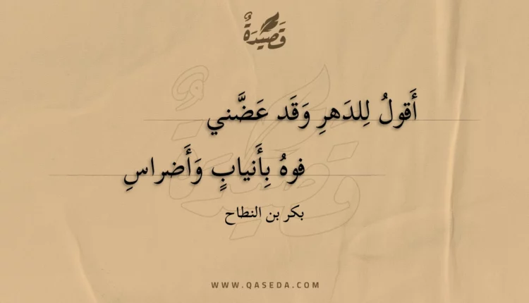 قصيدة أقول للدهر وقد عضني