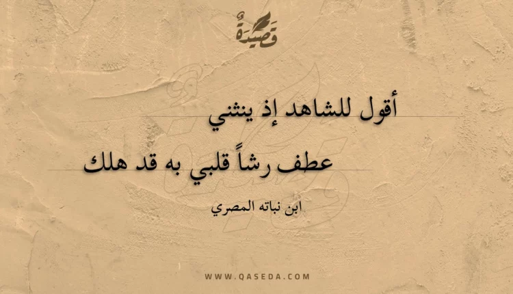 قصيدة أقول للشاهد إذ ينثني