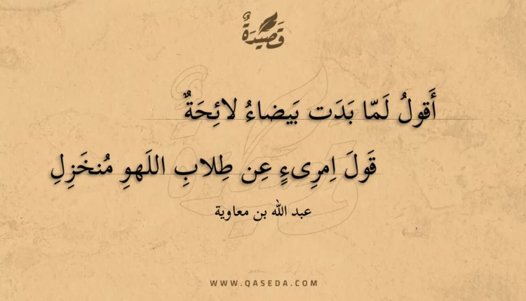 قصيدة أقول لما بدت بيضاء لائحة