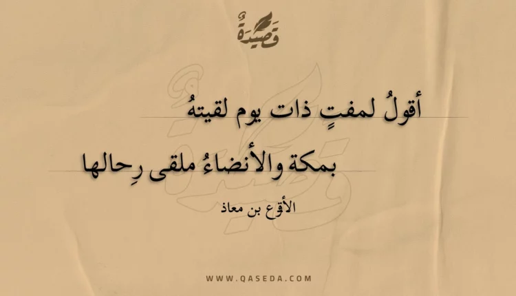 قصيدة أقول لمفت ذات يوم لقيته