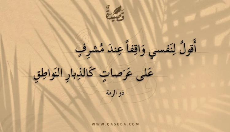 قصيدة أقول لنفسي واقفا عند مشرف