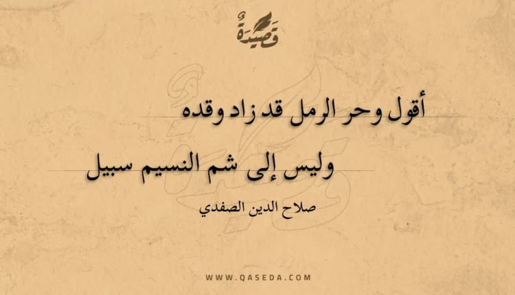 قصيدة أقول وحر الرمل قد زاد وقده