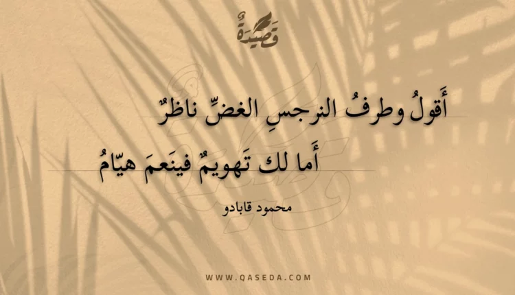 قصيدة أقول وطرف النرجس الغض ناظر