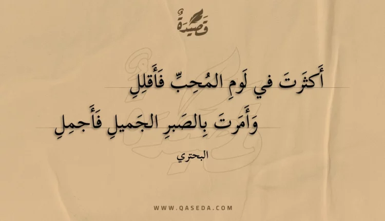 قصيدة أكثرت في لوم المحب فأقلل