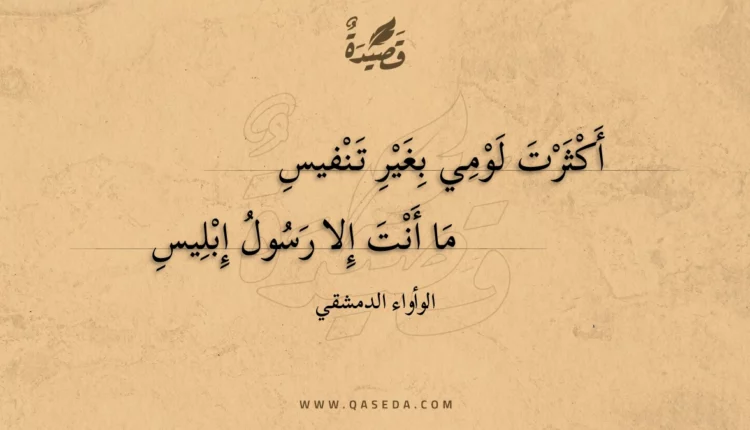 قصيدة أكثرت لومي بغير تنفيس
