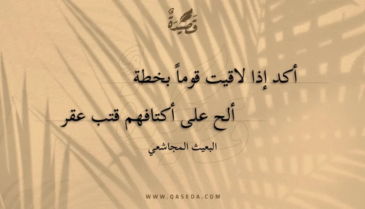 قصيدة أكد إذا لاقيت قوما بخطة