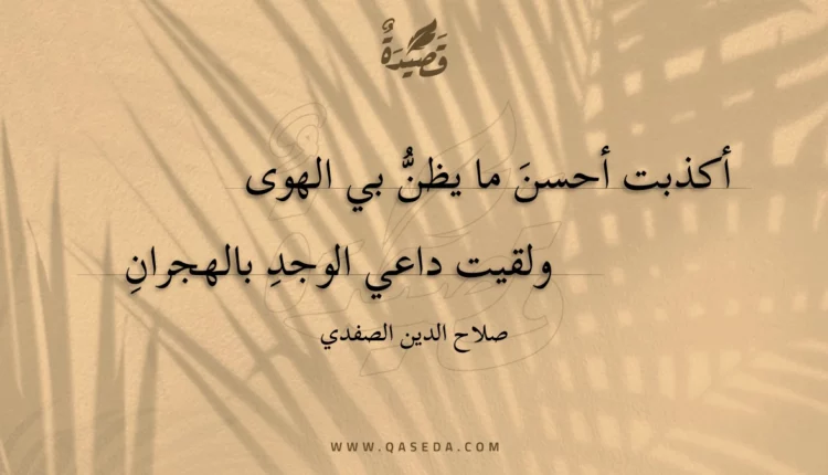 قصيدة أكذبت أحسن ما يظن بي الهوى