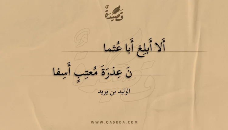 قصيدة ألا أبلغ أبا عثمان