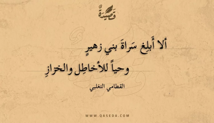 قصيدة ألا أبلغ سراة بني زهير