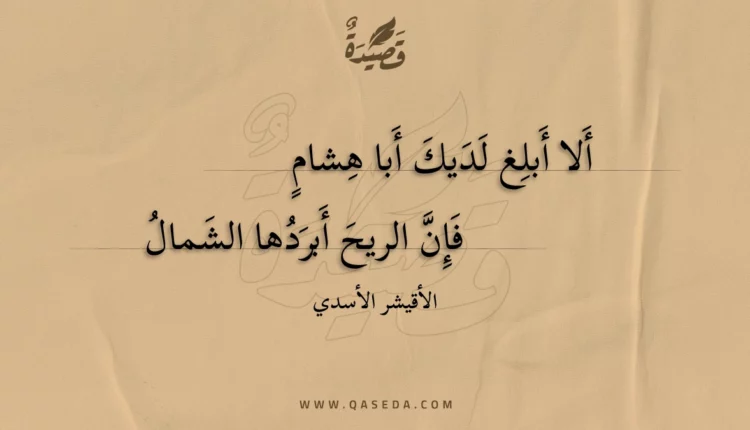 قصيدة ألا أبلغ لديك أبا هشام