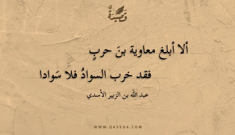 قصيدة ألا أبلغ معاوية بن حرب