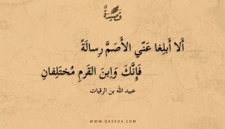 قصيدة ألا أبلغا عني الأصم رسالة