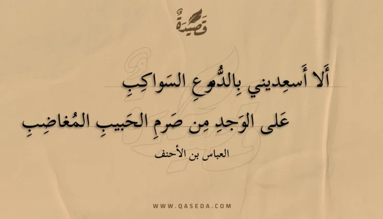 قصيدة ألا أسعديني بالدموع السواكب