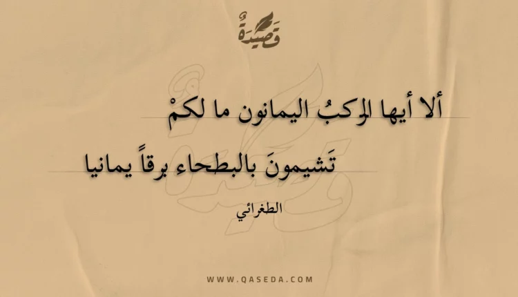 قصيدة ألا أيها الركب اليمانون ما لكم