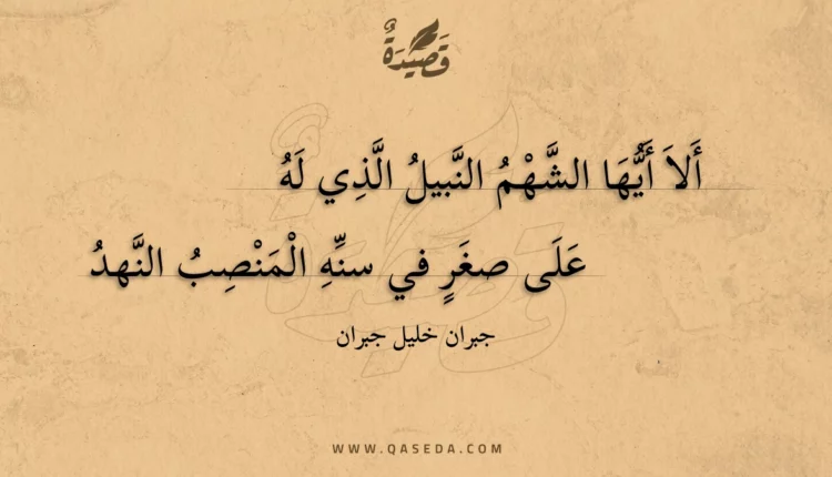 قصيدة ألا أيها الشهم النبيل الذي له