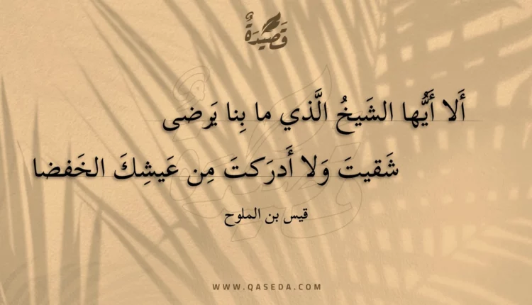 قصيدة ألا أيها الشيخ الذي ما بنا يرضى