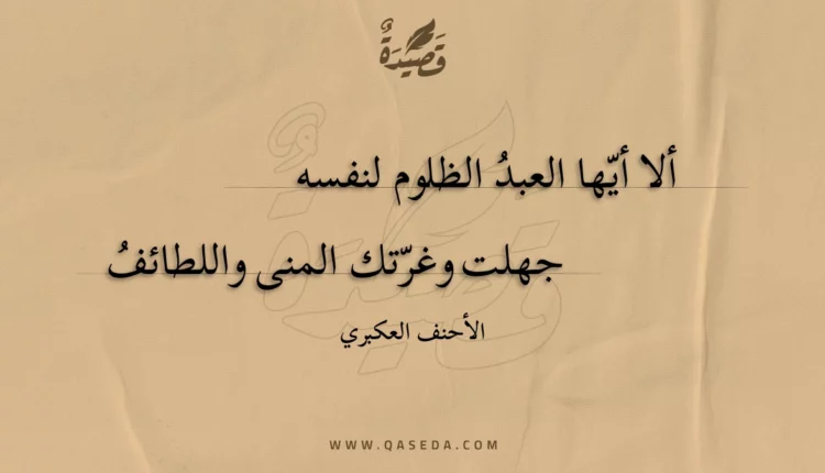 قصيدة ألا أيها العبد الظلوم لنفسه