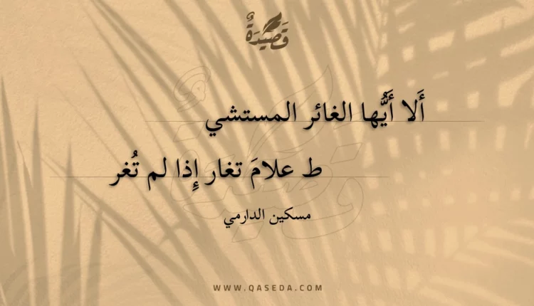 قصيدة ألا أيها الغائر المستشي