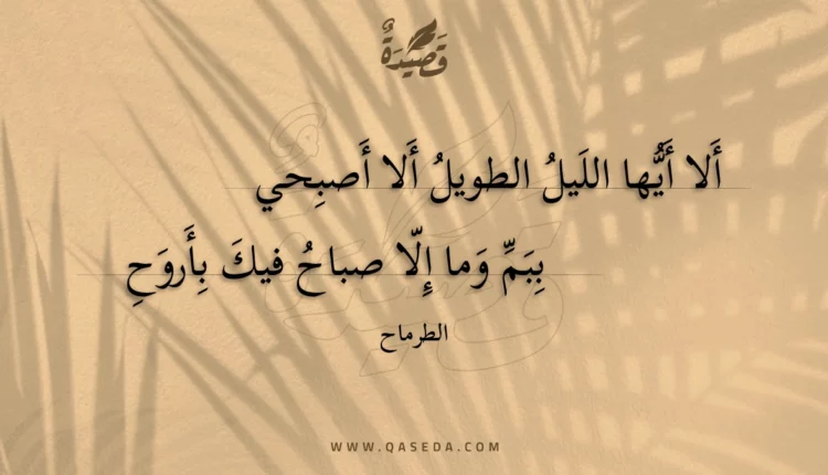 قصيدة ألا أيها الليل الطويل ألا أصبحي