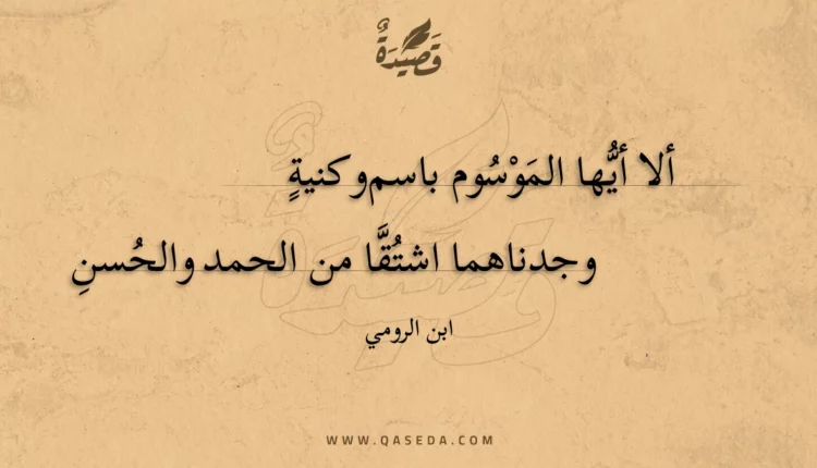 قصيدة ألا أيها الموسوم باسم وكنية