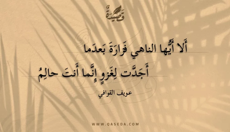 قصيدة ألا أيها الناهي فزارة بعدما