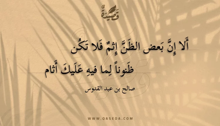 قصيدة ألا إن بعض الظن إثم فلا تكن