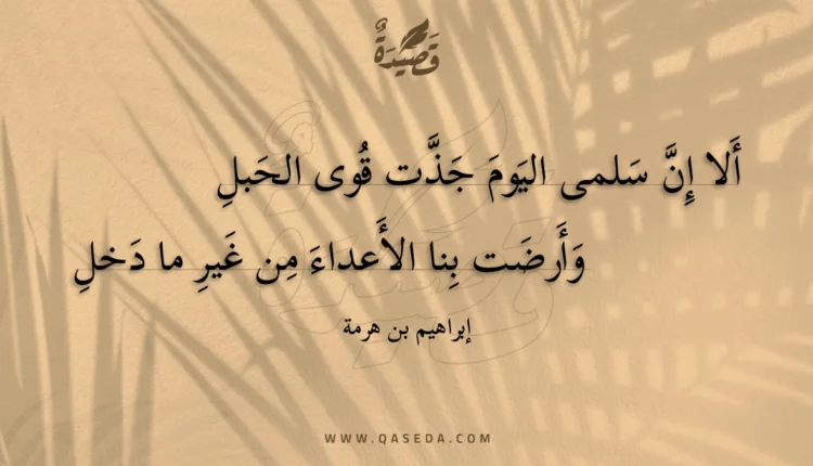 قصيدة ألا إن سلمى اليوم جذت قوى الحبل