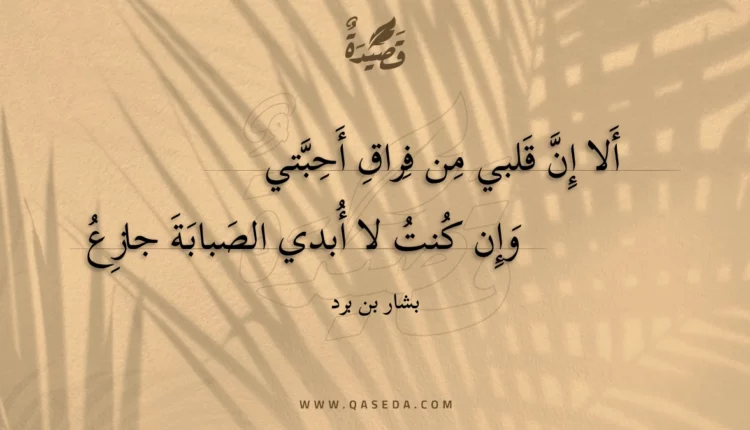 قصيدة ألا إن قلبي من فراق أحبتي