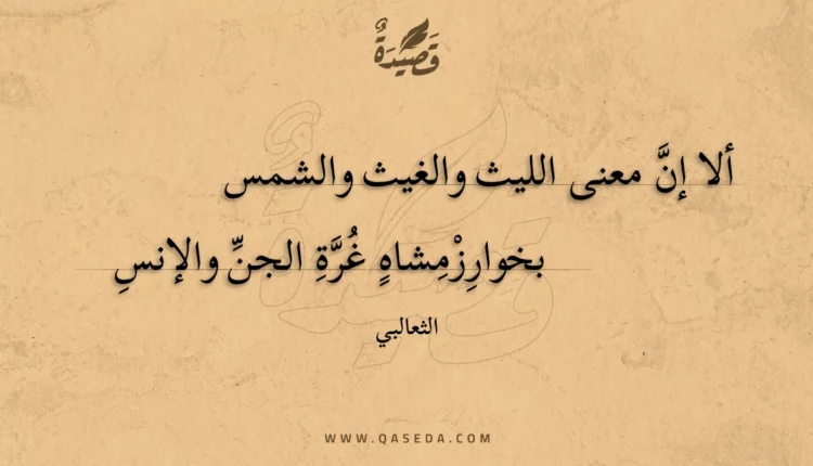 قصيدة ألا إن معنى الليث والغيث والشمس