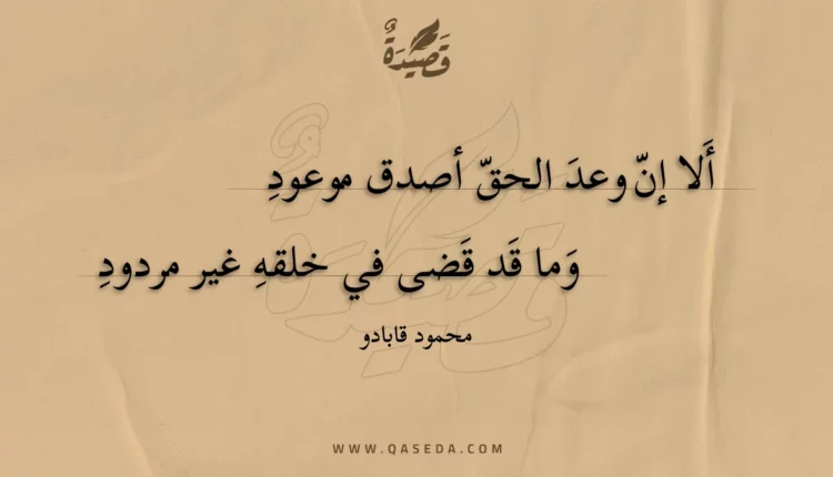 قصيدة ألا إن وعد الحق أصدق موعود