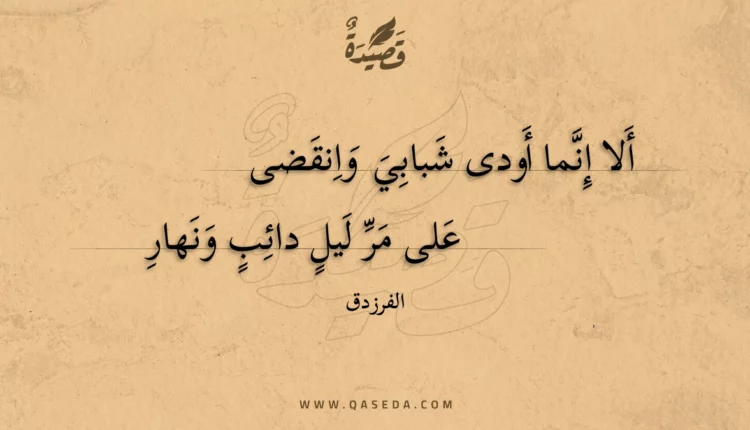 قصيدة ألا إنما أودى شبابي وانقضى