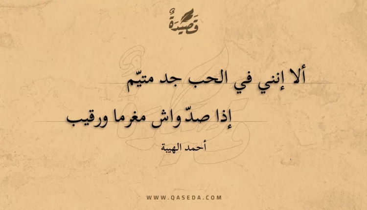 قصيدة ألا إنني في الحب جد متيم