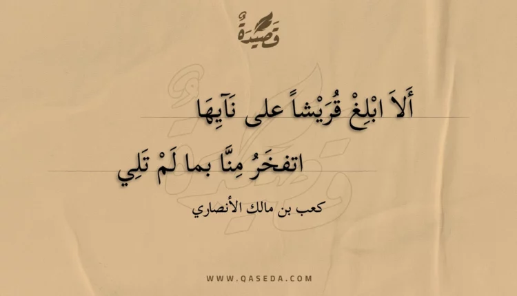 قصيدة ألا ابلغ قريشا على نآيها