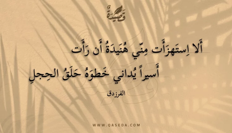 قصيدة ألا استهزأت مني هنيدة أن رأت