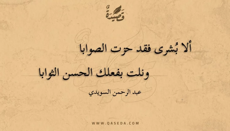 قصيدة ألا بشرى فقد حزت الصوابا