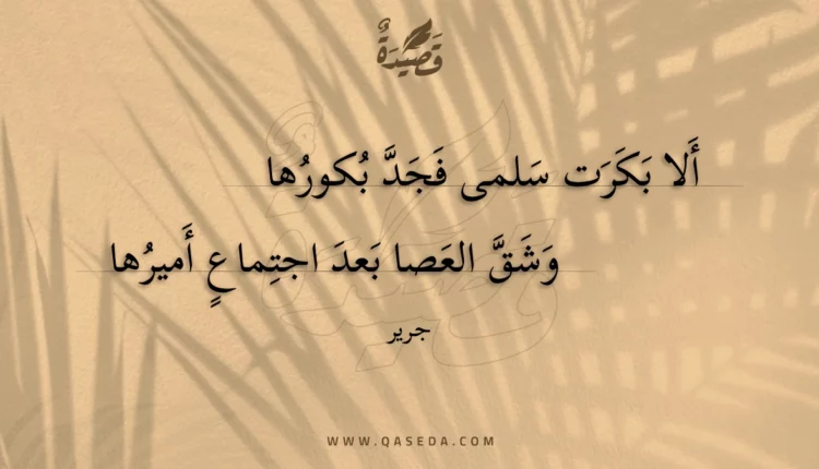 قصيدة ألا بكرت سلمى فجد بكورها