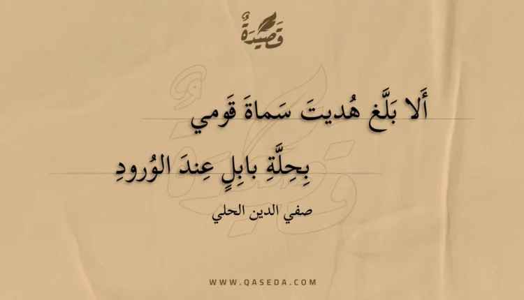 قصيدة ألا بلغ هديت سماة قومي