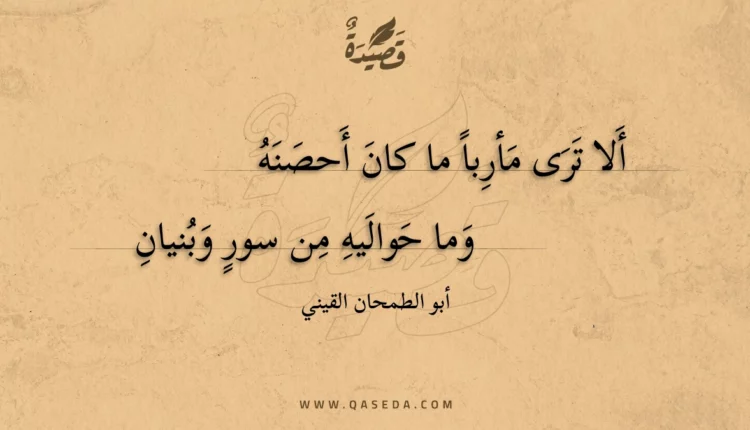 قصيدة ألا ترى مأربا ما كان أحصنه