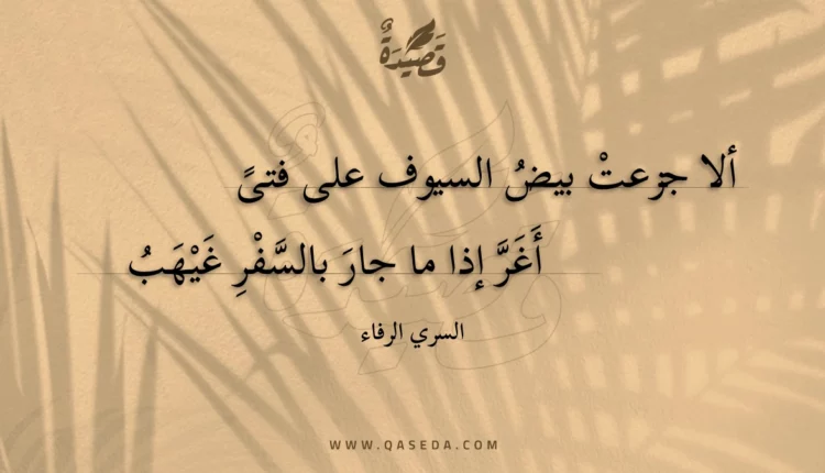 قصيدة ألا جزعت بيض السيوف على فتى