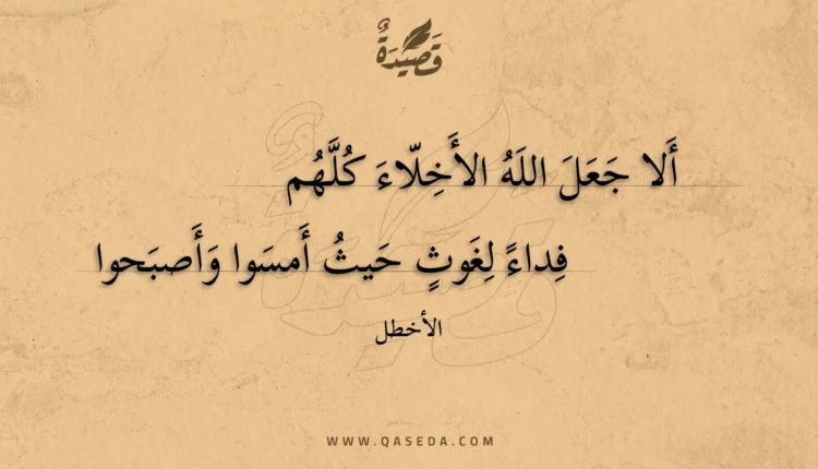 قصيدة ألا جعل الله الأخلاء كلهم