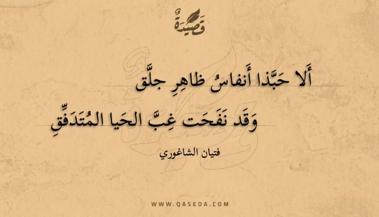 قصيدة ألا حبذا أنفاس ظاهر جلق