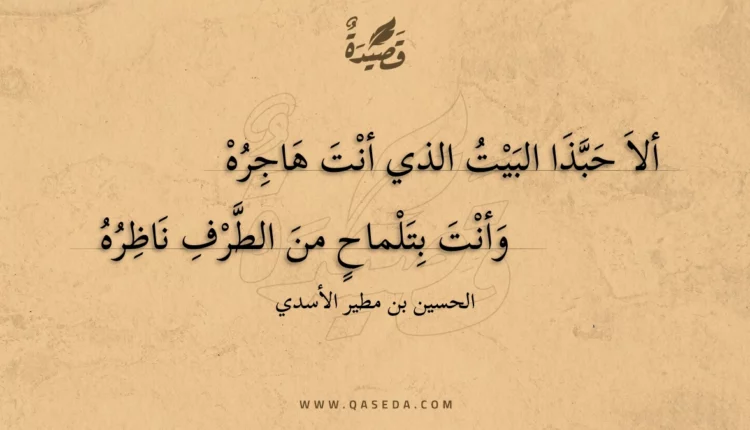 قصيدة ألا حبذا البيت الذي أنت هاجره