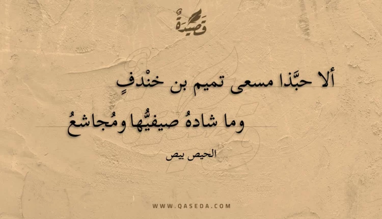 قصيدة ألا حبذا مسعى تميم بن خندف
